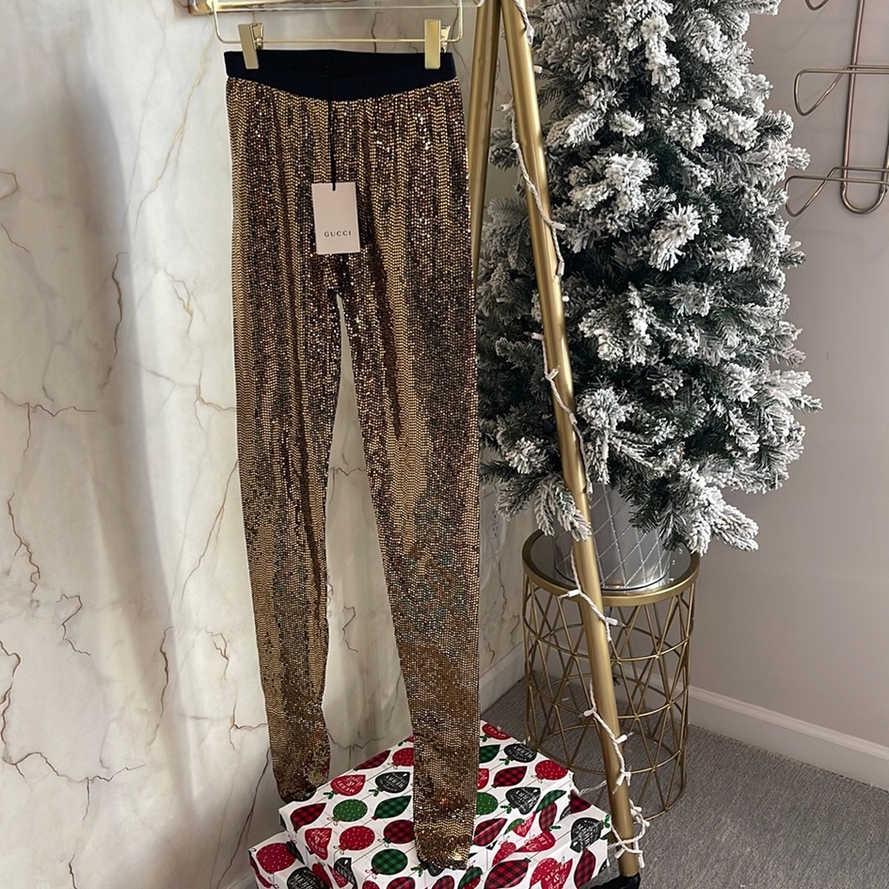 Authentic GUCCI Sequin Leggings sz M
